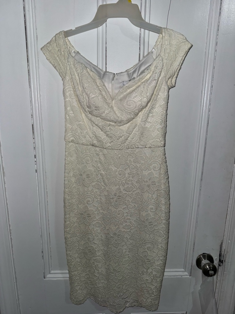 Premier Ivory Lace Cap-Sleeve Sheath Dress